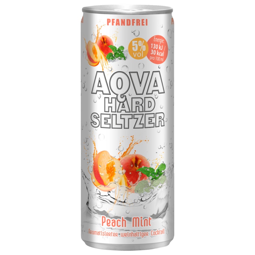 Aqva Hard Seltzer Peach Mint Cocktail 0,25l